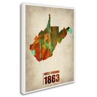 Zaštitni znak likovna umjetnost West Virginia akvarelna karta Canvas Art by Naxart