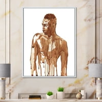 DesignArt 'Portret zgodnog afričkog čovjeka na White II' Moderno uokvireno platno zidno umjetnički tisak