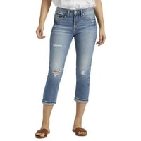 Tvrtka Silver Jeans. Ženski Capri Mid-Fit, veličine struka 24-34