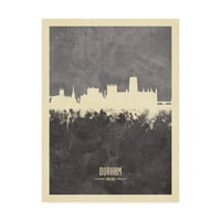 Zaštitni znak likovna umjetnost 'Durham England Skyline Grey' platno umjetnost Michaela Tompsetta