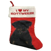 Vrijeme za odmor Volim svoj rottweiler božićna čarapa