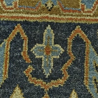 Alden Tradicionalna perzijska prostirka, hrđa Zlatno nebo plavo, 2ft - 6in 8ft, trkač