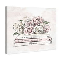 Punway Avenue Fashion i Glam Wall Art Canvas ispisuje knjige Ruže i knjige - Pink, bijelo
