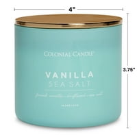 Kolonijalna svijeća vanilija morska sol mirisna staklena svijeća - Pop of Color Collection - 14. OZ - HR Burn