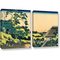 Artwall Katsushika Hokusai Fuji viđen iz prolaza Mishima dvodijelni platneni set za omotavanje galerijom