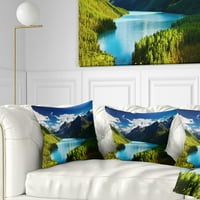 Mountain Lake Jedinjci u tamnoj nijansi - pejzažni jastuk za bacanje fotografija - 18x18