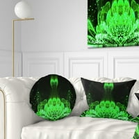 Dizajn sjajni jarko zeleni fraktalni cvijet - jastuk za cvjetni bacanje - 18x18