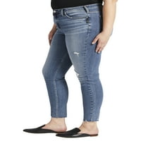 Tvrtka Silver Jeans. Ženske uske traperice Plus Size a-list sa srednjim rastom, veličine struka 12-24