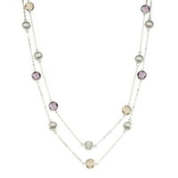 5. i glavna ogrlica za srebrne okvire od srebra sa srebrnim stanicama s citrinom i ametistom okruglim draguljima