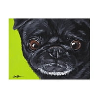 Hippie Hound Studios 'Black Pug on Green' Canvas Art