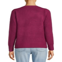 Vremenski i TRU ženski ispisni džemper za vrat, srednje težine, veličine xs-xxxl