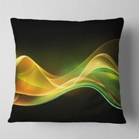 Dizajn 3d zlato zeleni val - Sažetak jastuka za bacanje - 18x18